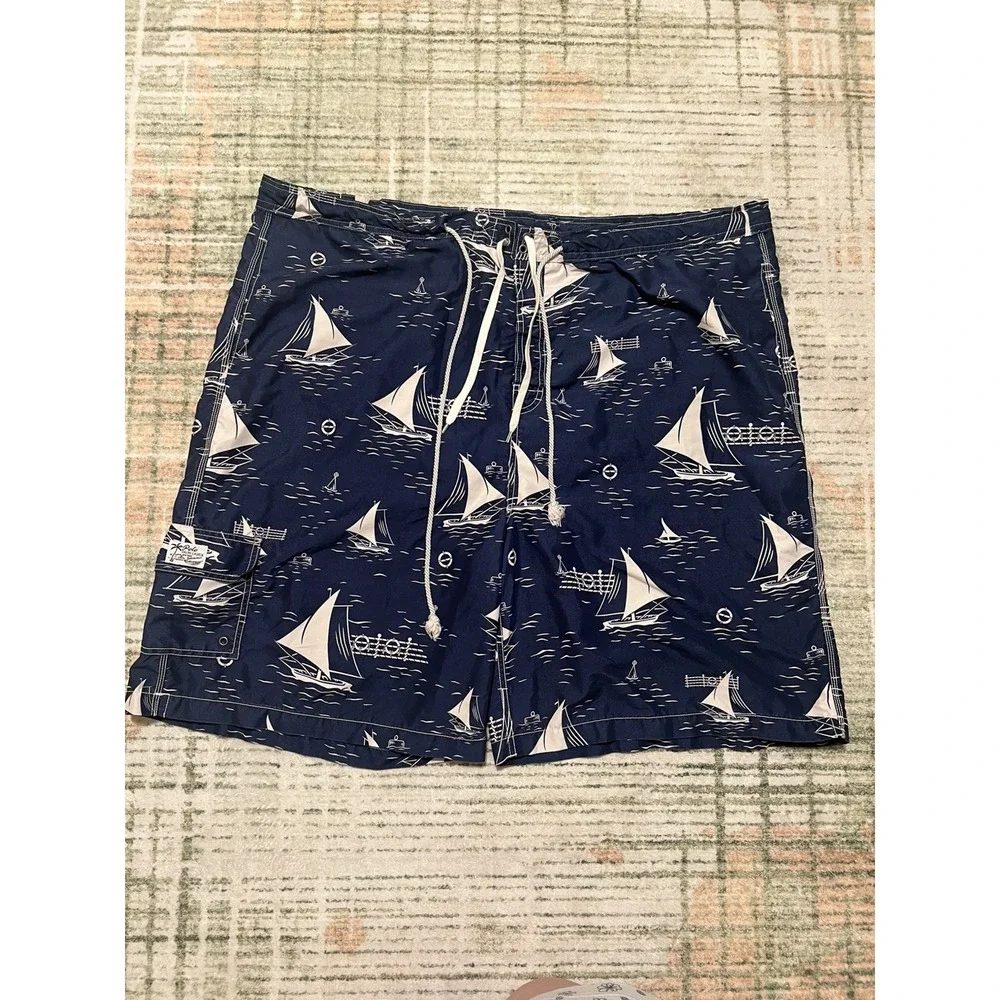 Vtg Polo Ralph Lauren Board Swim Trunks Shorts Nautical Sailing 4XLT